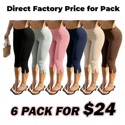⏰Last Day Sale🔥Women's High-Waisted Split Cropped Tight Pants