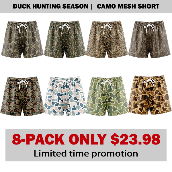 Men's Camo Camo Shorts With 5 Inch Inseam