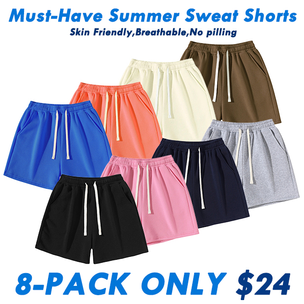 Men's Plain Drawstring Waist Sweat Short Unisex Sport Lounge Short