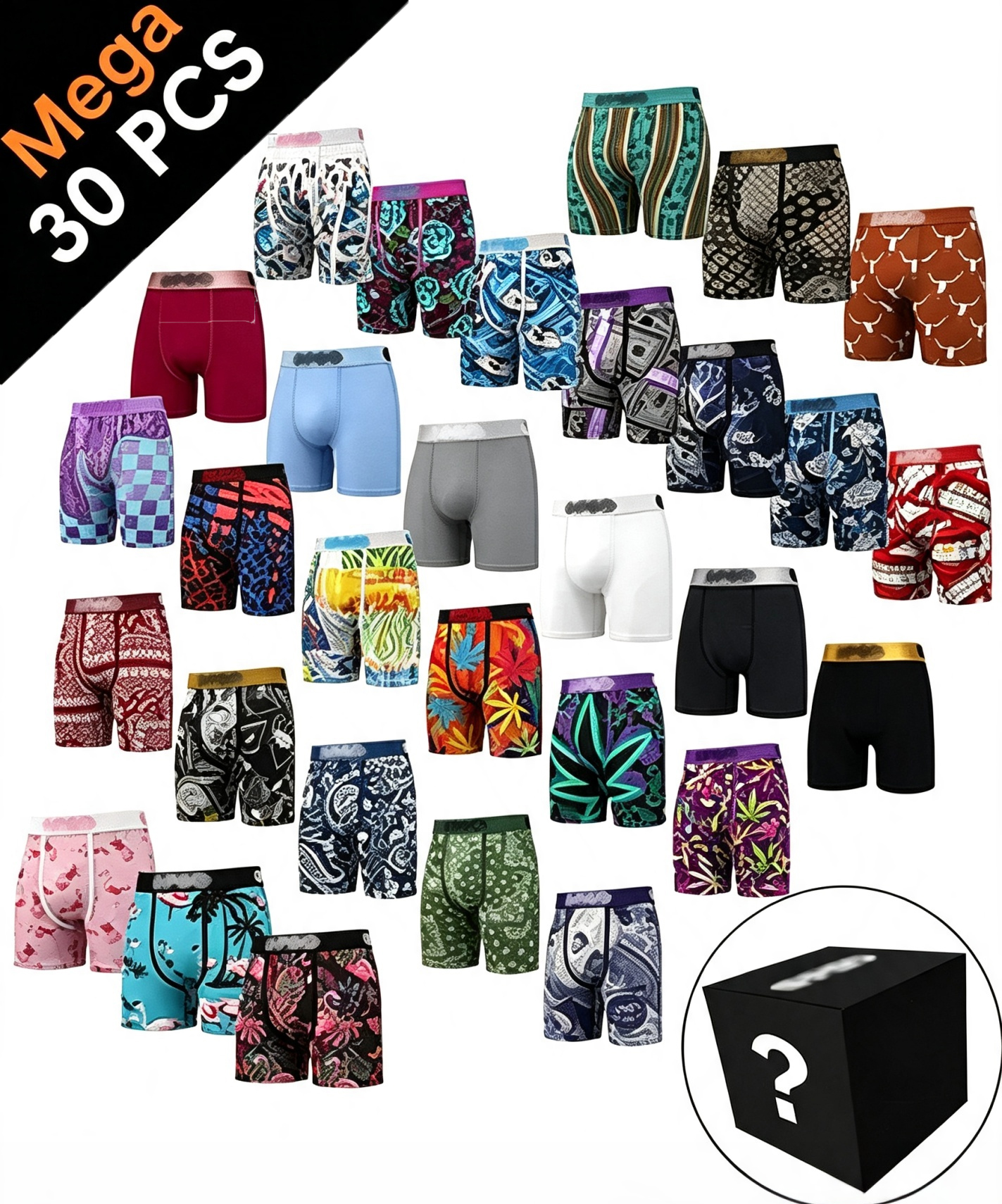 🔥"Surprise Me" Mix Mens Boxer Brief - 30-Pack Standard Length