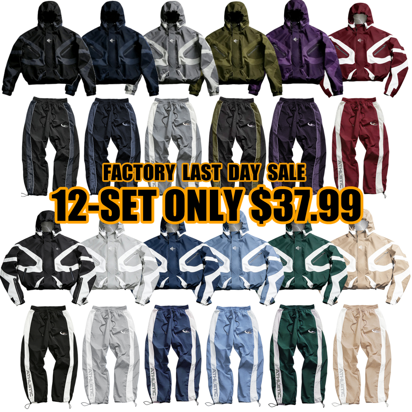 Men's High Street Patchwork Tracksuit Reflective Windbreaker Jacket Athletic Joggers Techwear Set