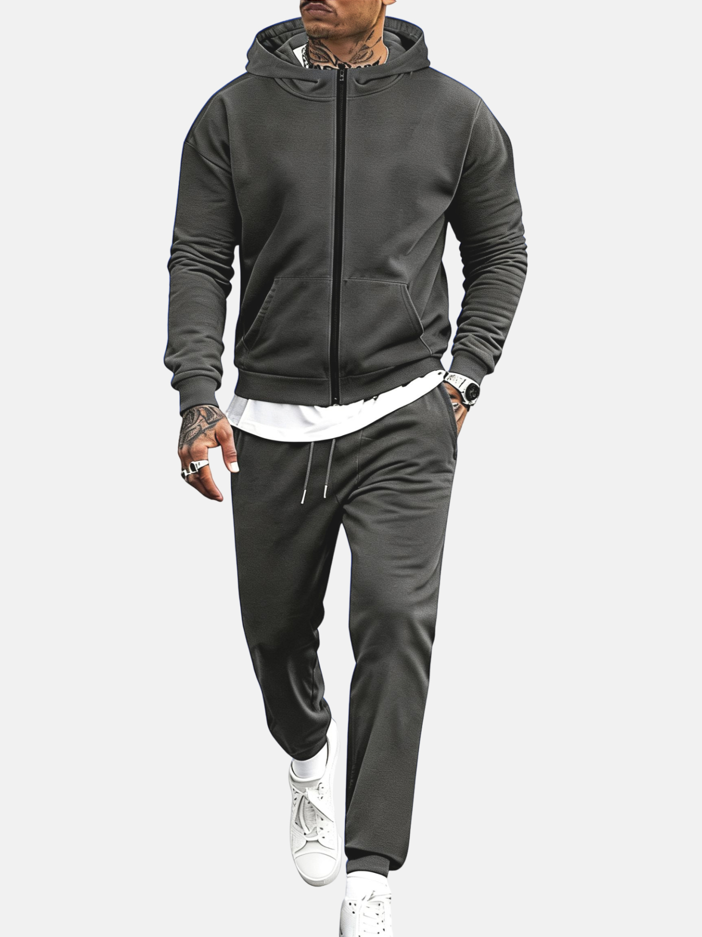 🔥Men's Tracksuits 2 Piece Outfits Long Sleeve Full Zip Hoodie and Sweatpants Jogging