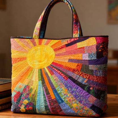 Hippie Sun Quilted Tote Bag