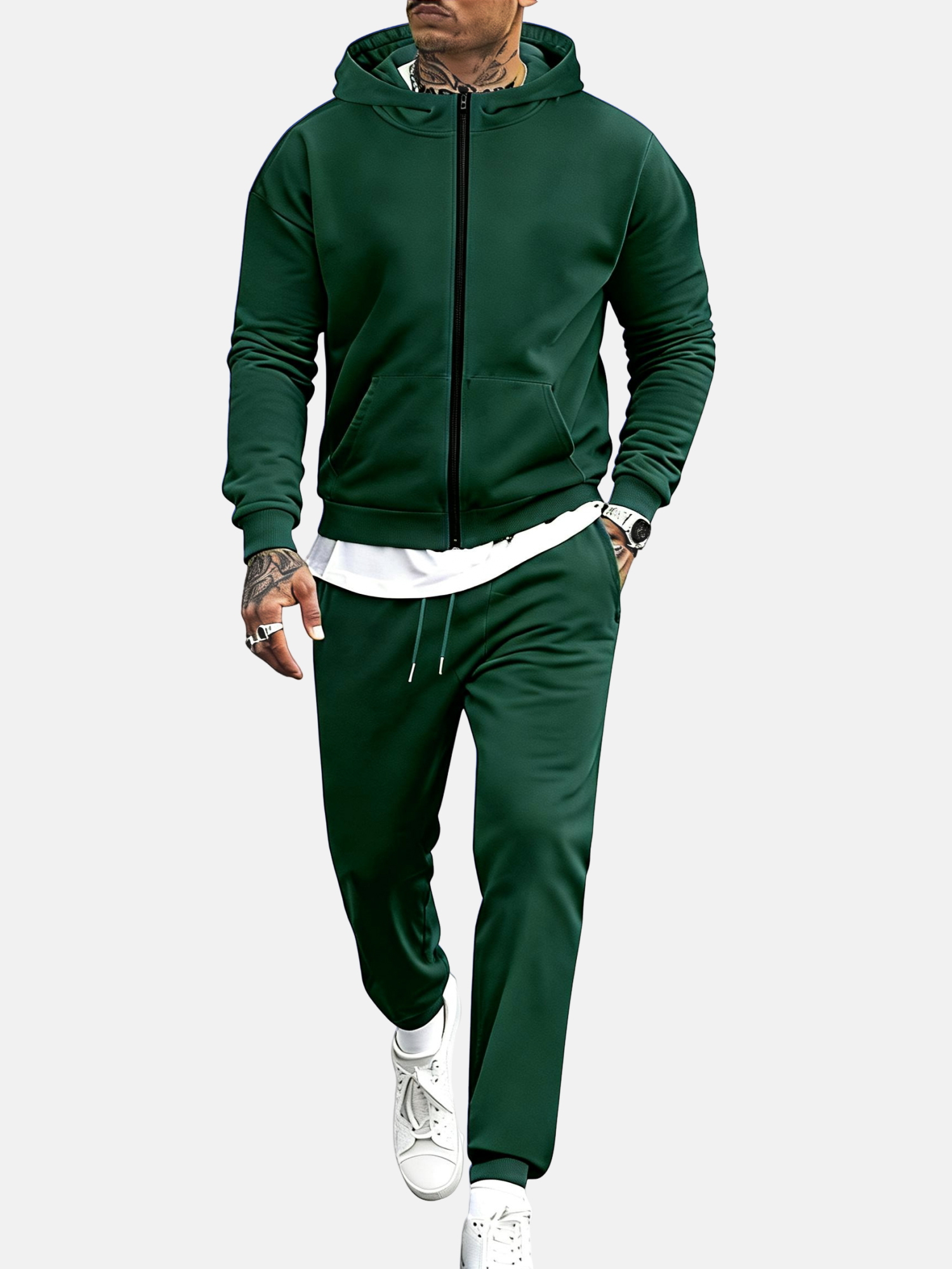 🔥Men's Tracksuits 2 Piece Outfits Long Sleeve Full Zip Hoodie and Sweatpants Jogging