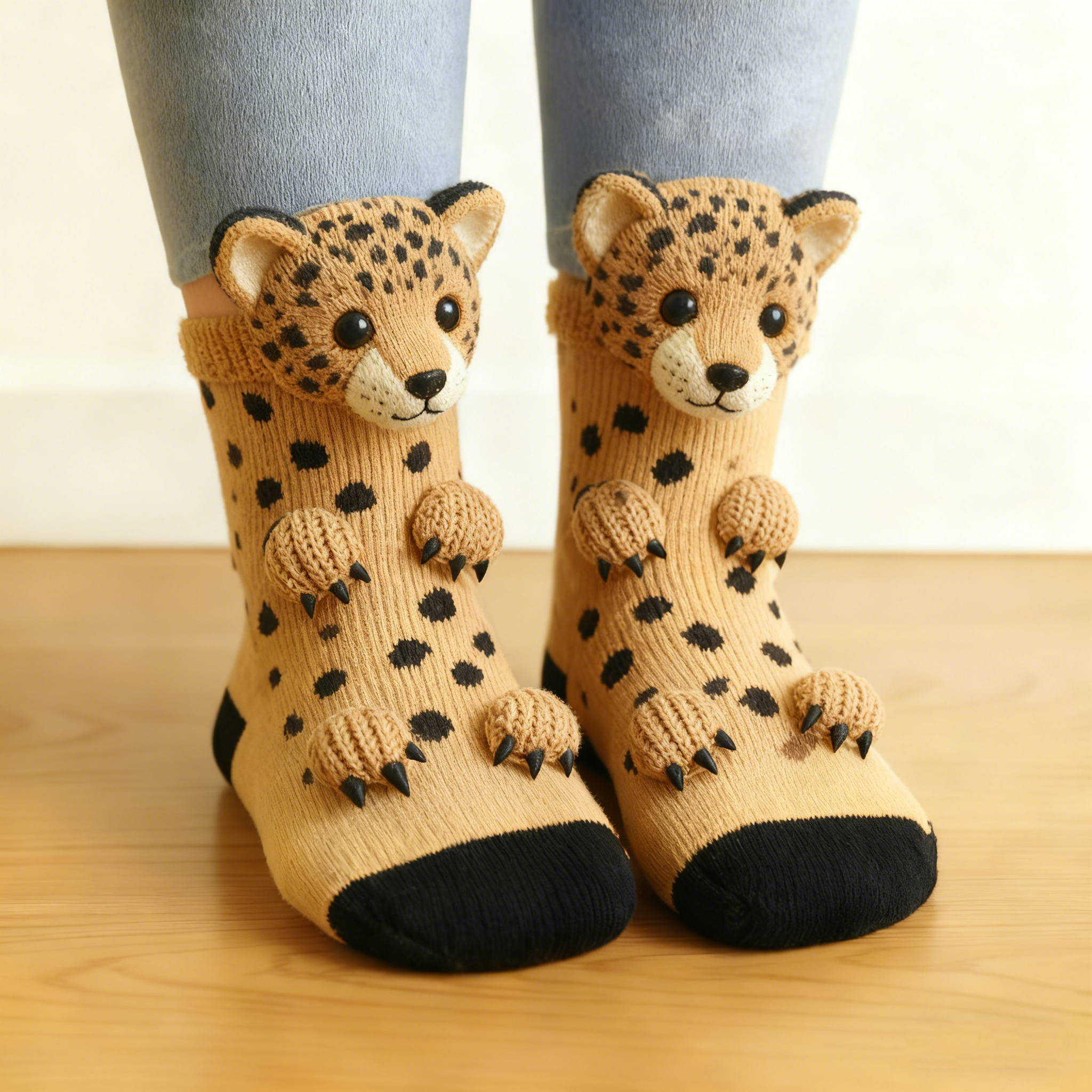 3D Cheetah Socks - Leopard