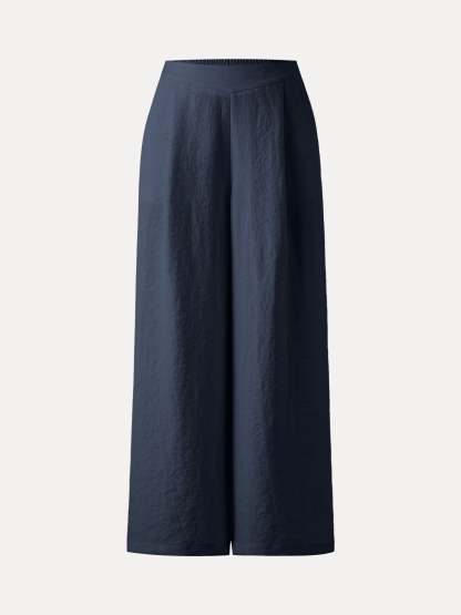 Breezy Linen-Like Mid Rise Wide Leg Pant with Pockets