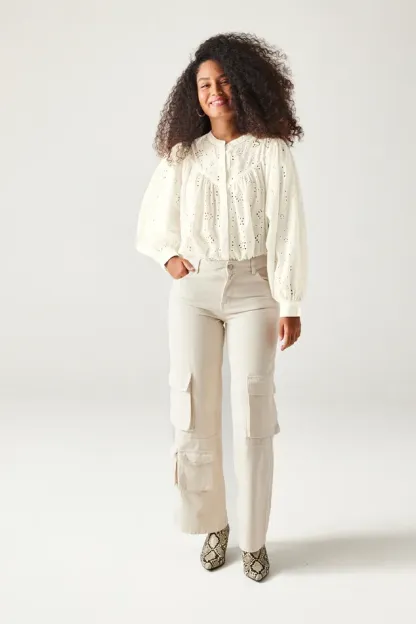 Chemise en broderie anglaise - Ecru