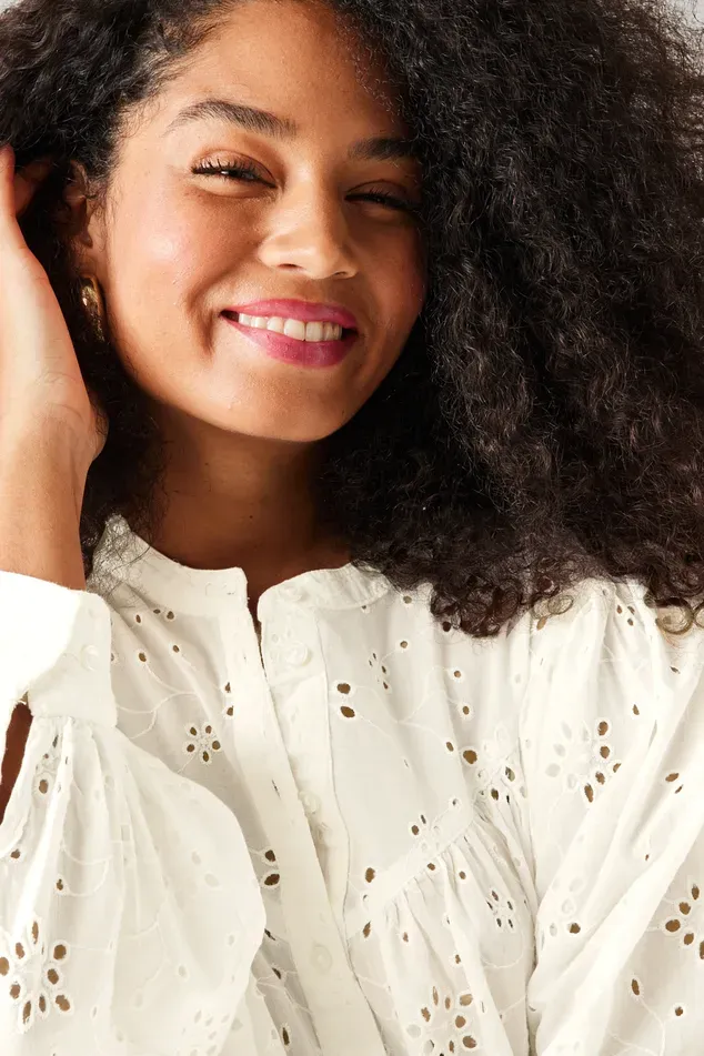 Chemise en broderie anglaise - Ecru