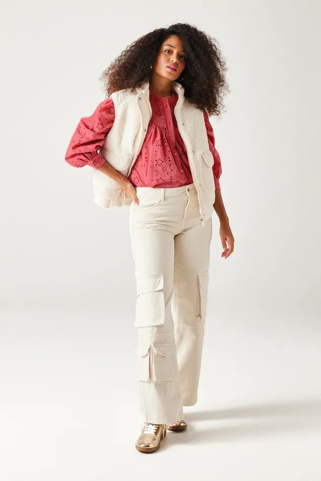 Chemise en broderie anglaise - Ecru