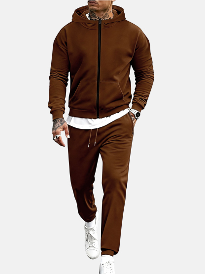 🔥Men's Tracksuits 2 Piece Outfits Long Sleeve Full Zip Hoodie and Sweatpants Jogging
