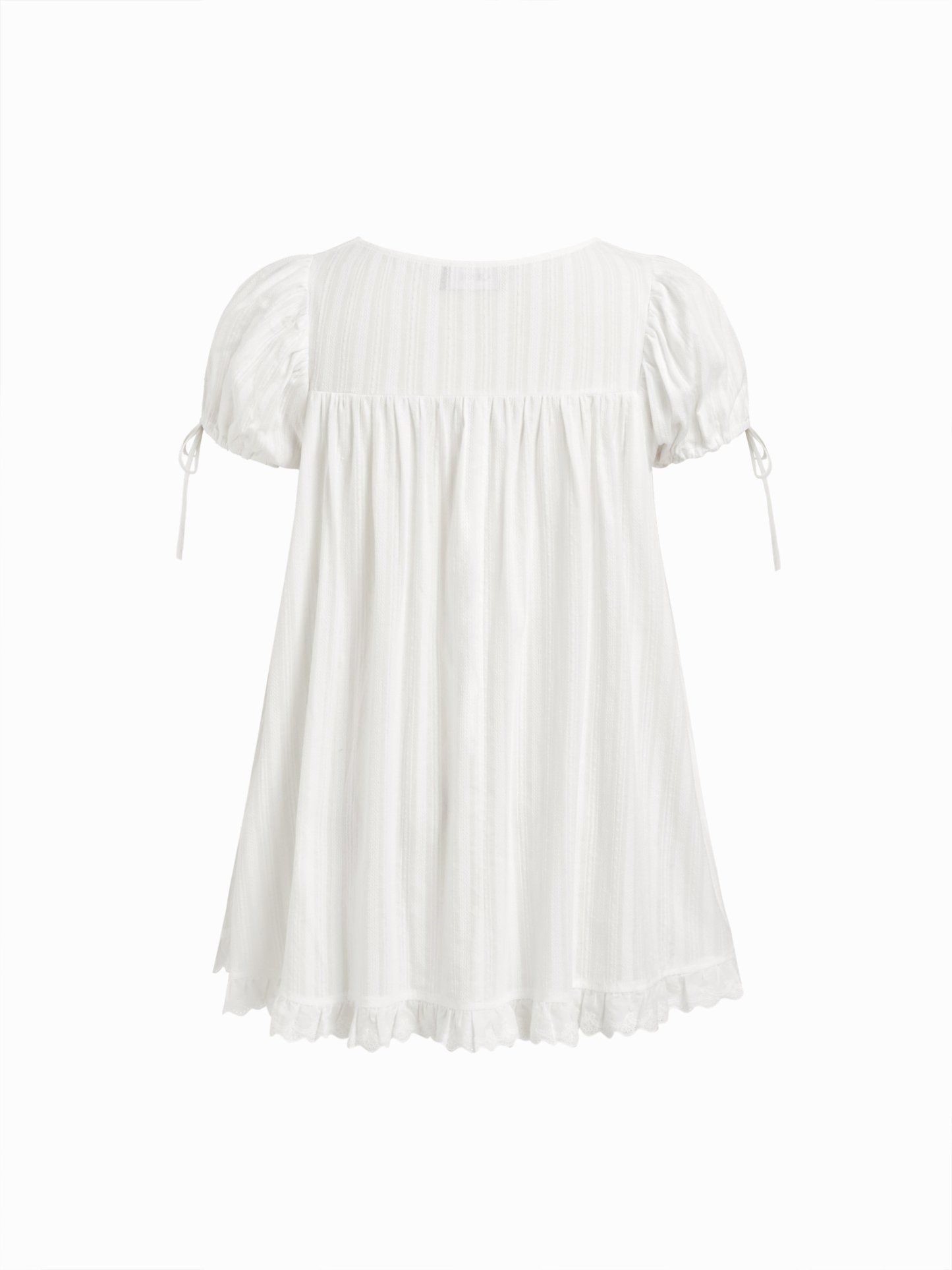 Cotton-blend Square Neck Ruffle Knotted Oversized Blouse Curve & Plus