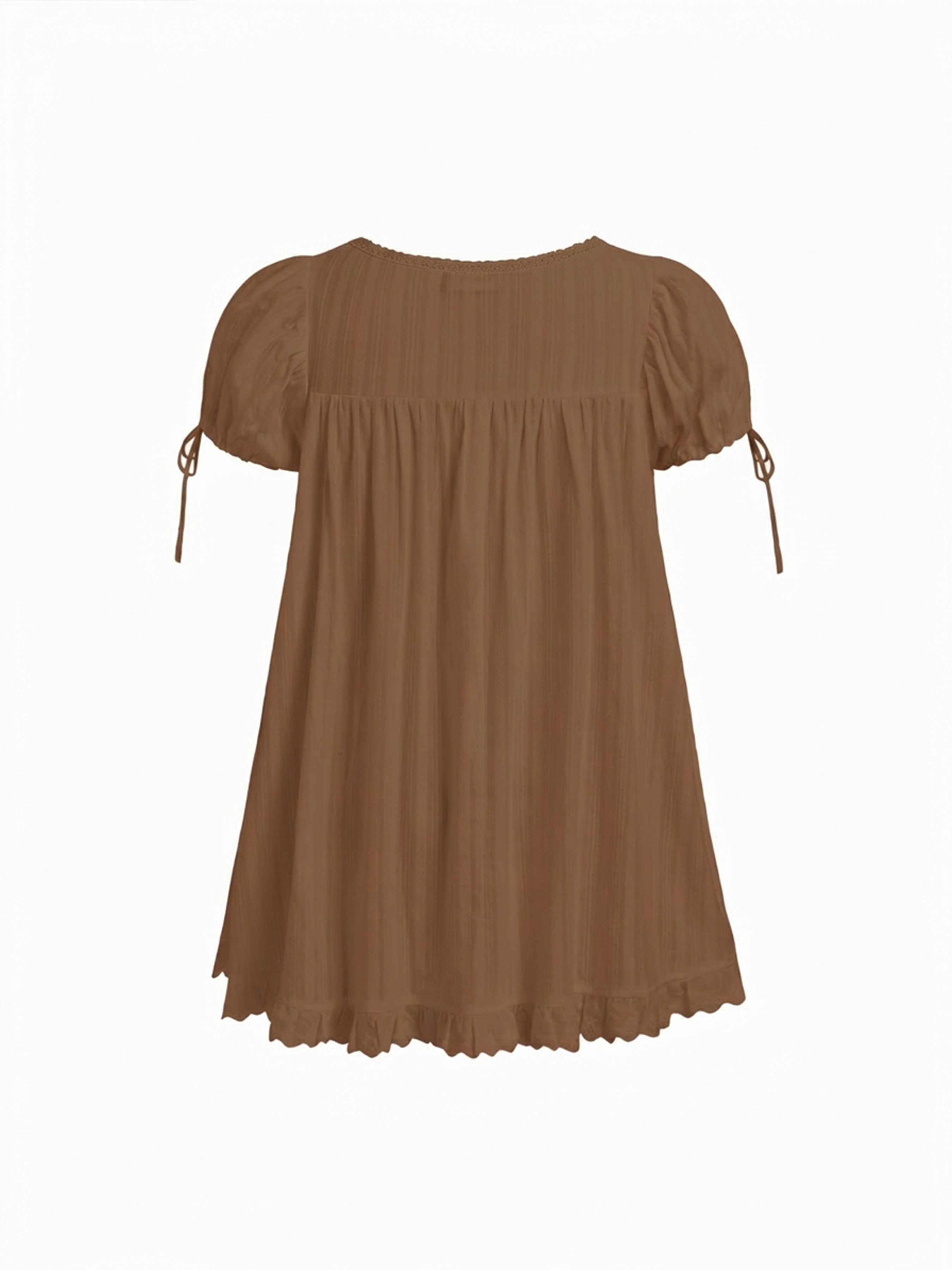 Cotton-blend Square Neck Ruffle Knotted Oversized Blouse Curve & Plus
