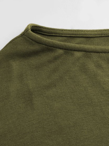 Boat Neck Mid-length Bell Sleeve Ruched Tee Curve & Plus