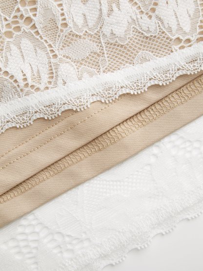 Lace Sheer Boat Neck Top Curve & Plus