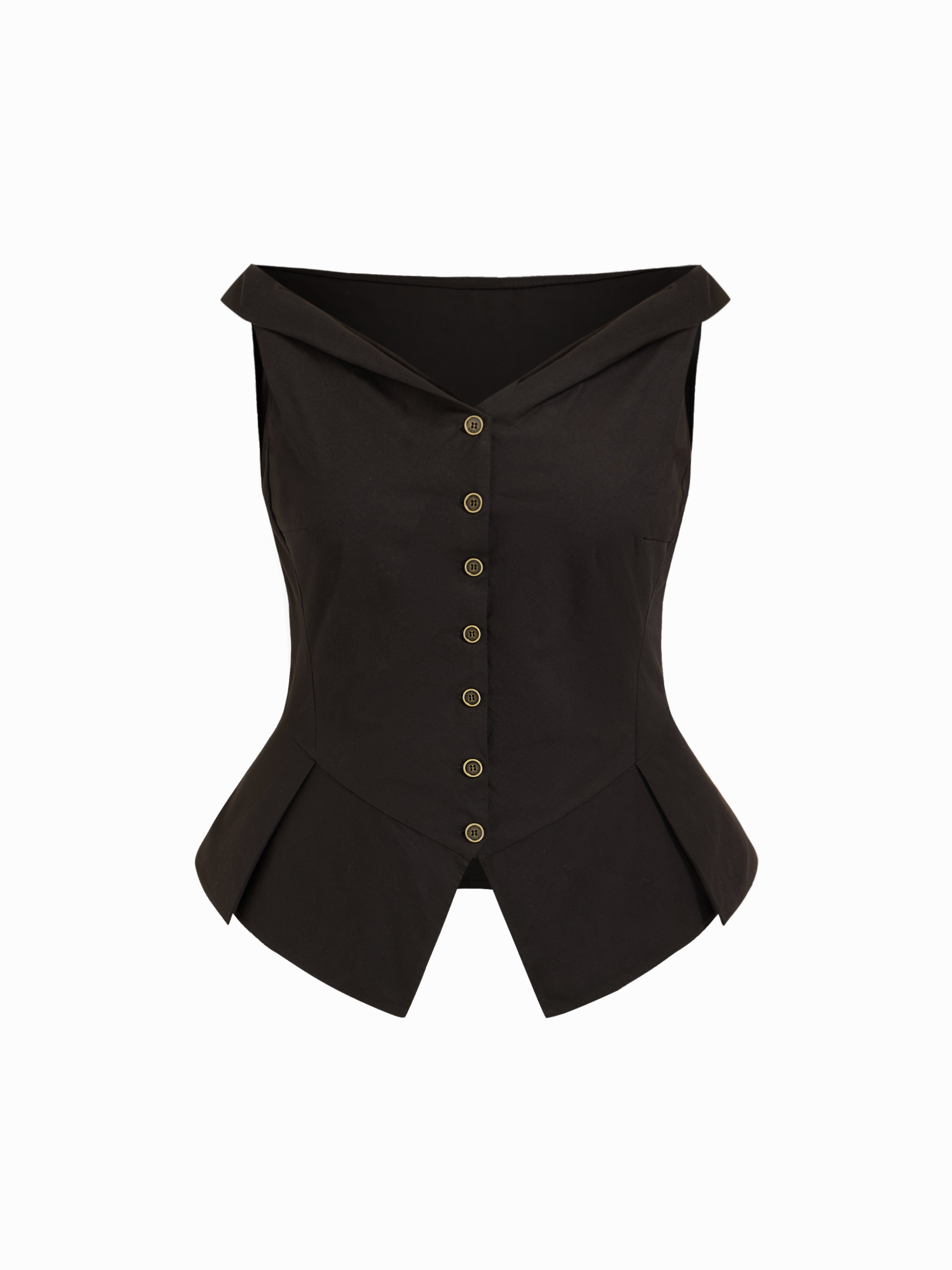 Cotton-blend Sweetheart Ruched Peplum Hem Top Curve & Plus