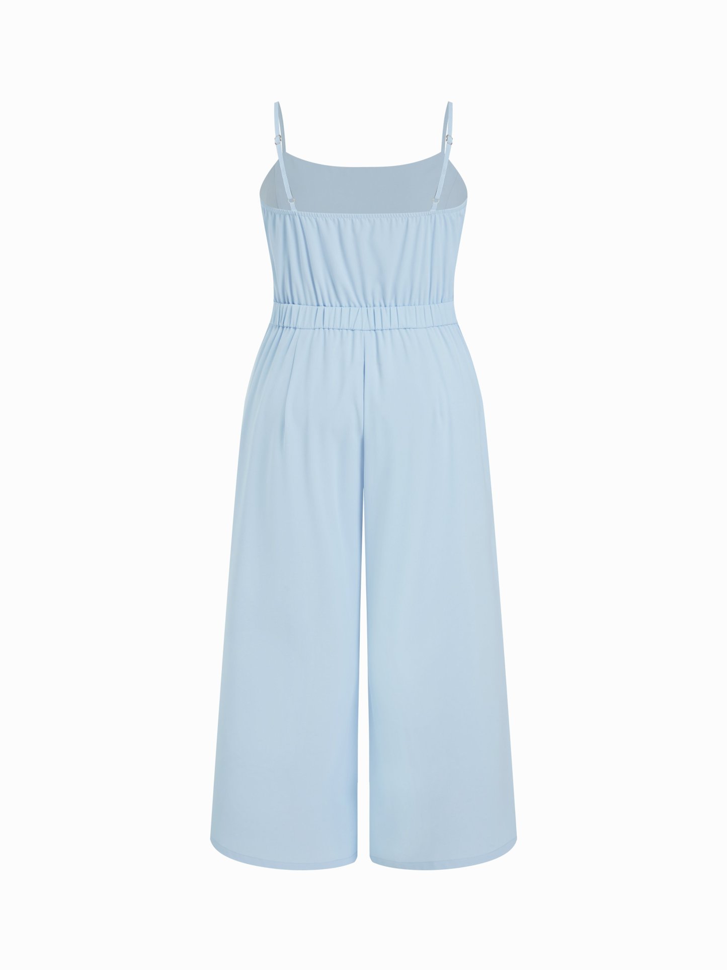 Stand Collar Asymmetrical Cloak Sleeve Mid Rise Wide Leg Jumpsuit Curve & Plus