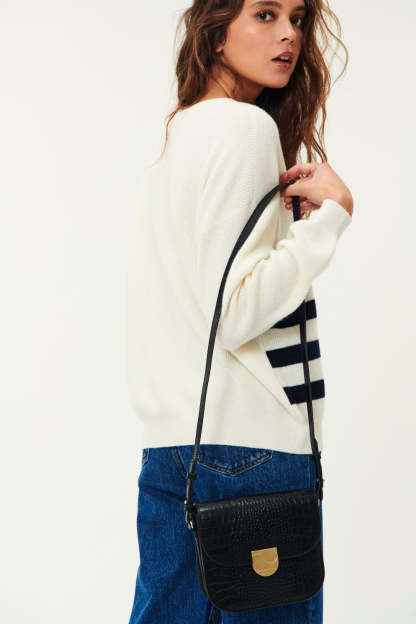 Pull a rayures Audrie Creme/Marine