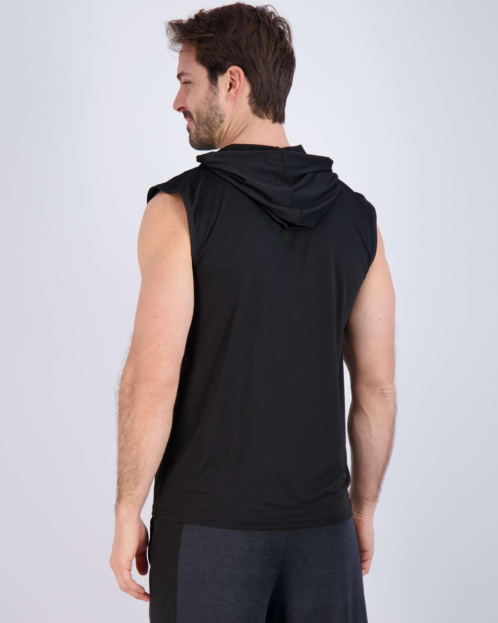 Men's Dry-Fit Active Hooded Tank Top Workout Drawstring Top (Available in Big & Tall)