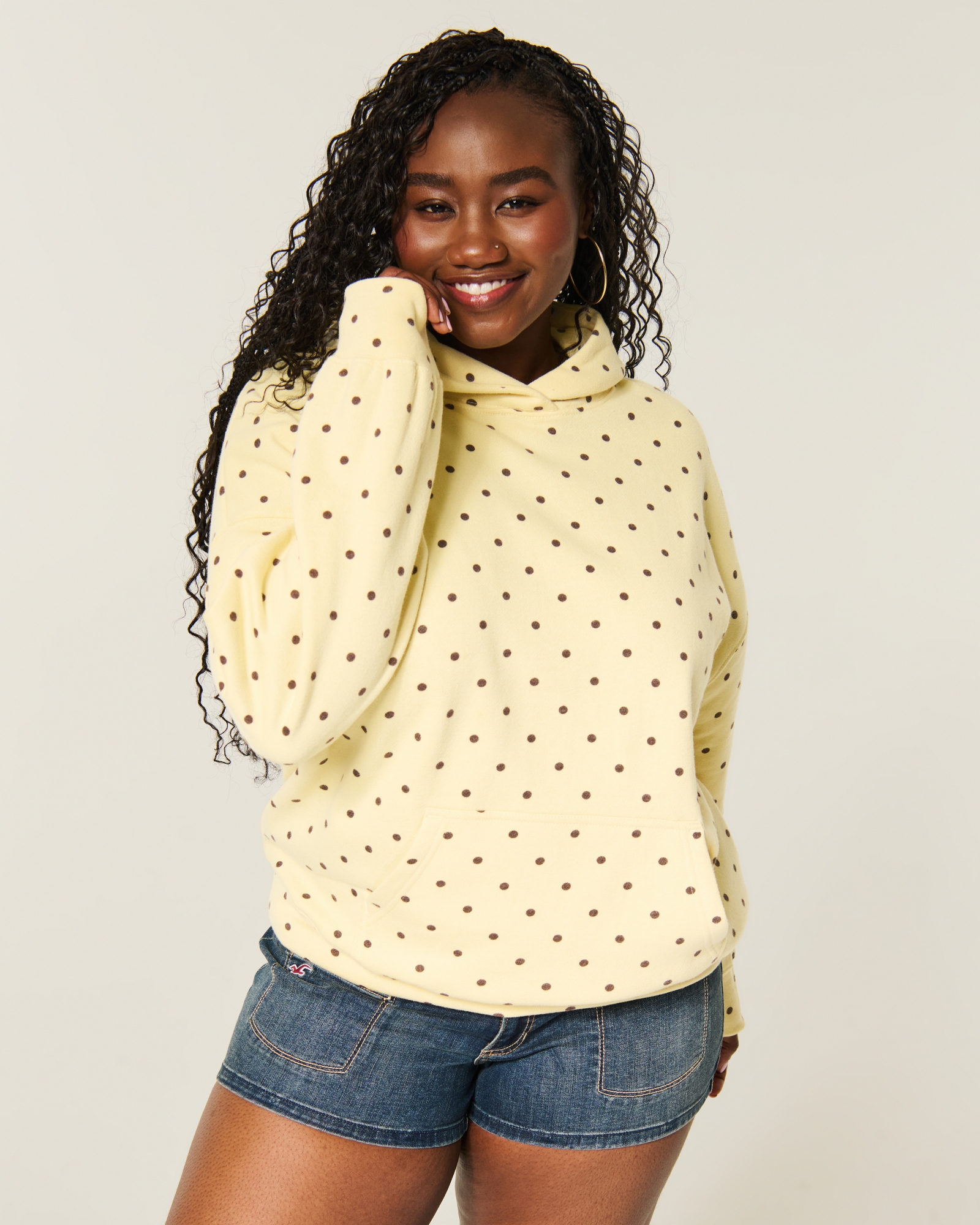  Feel Good Oversized Dot Hoodie