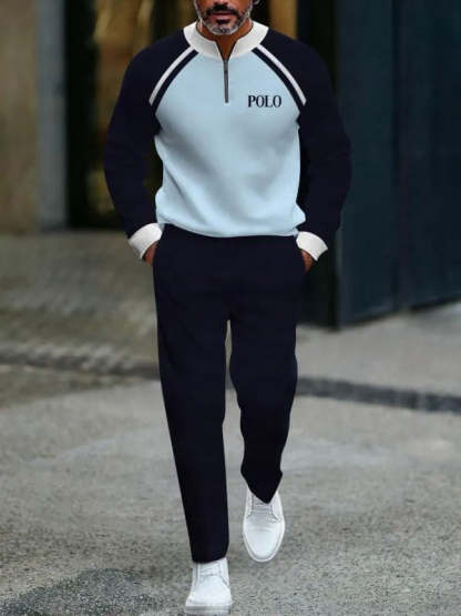 Zipper Long Sleeve Long Pants Two-Piece Set