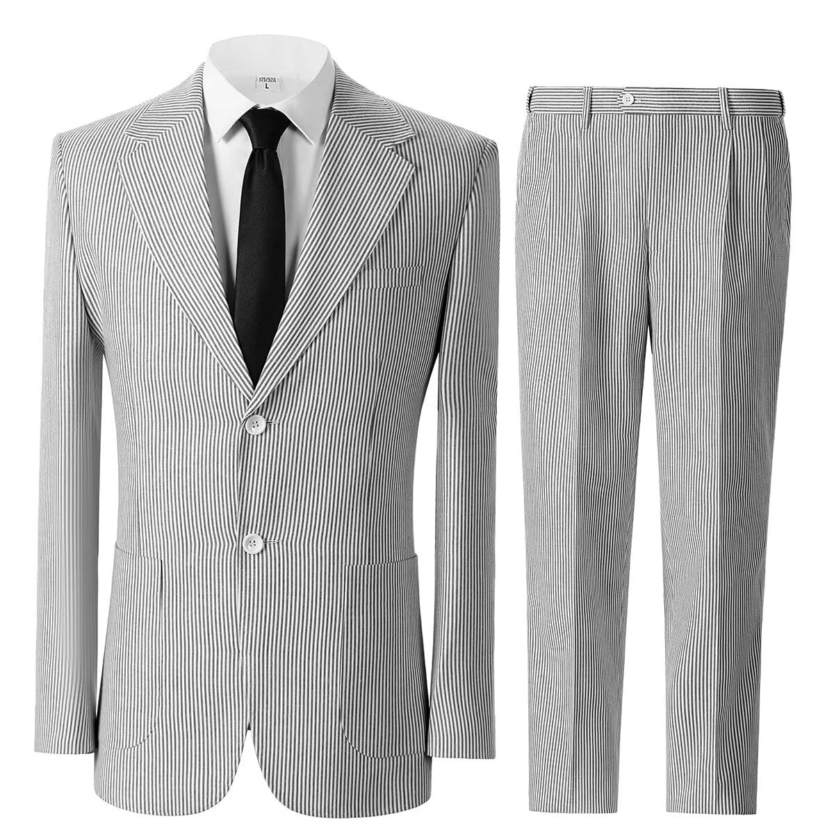 🔥Men's 2-Piece Seersucker Suits Classic Jacket & Trousers