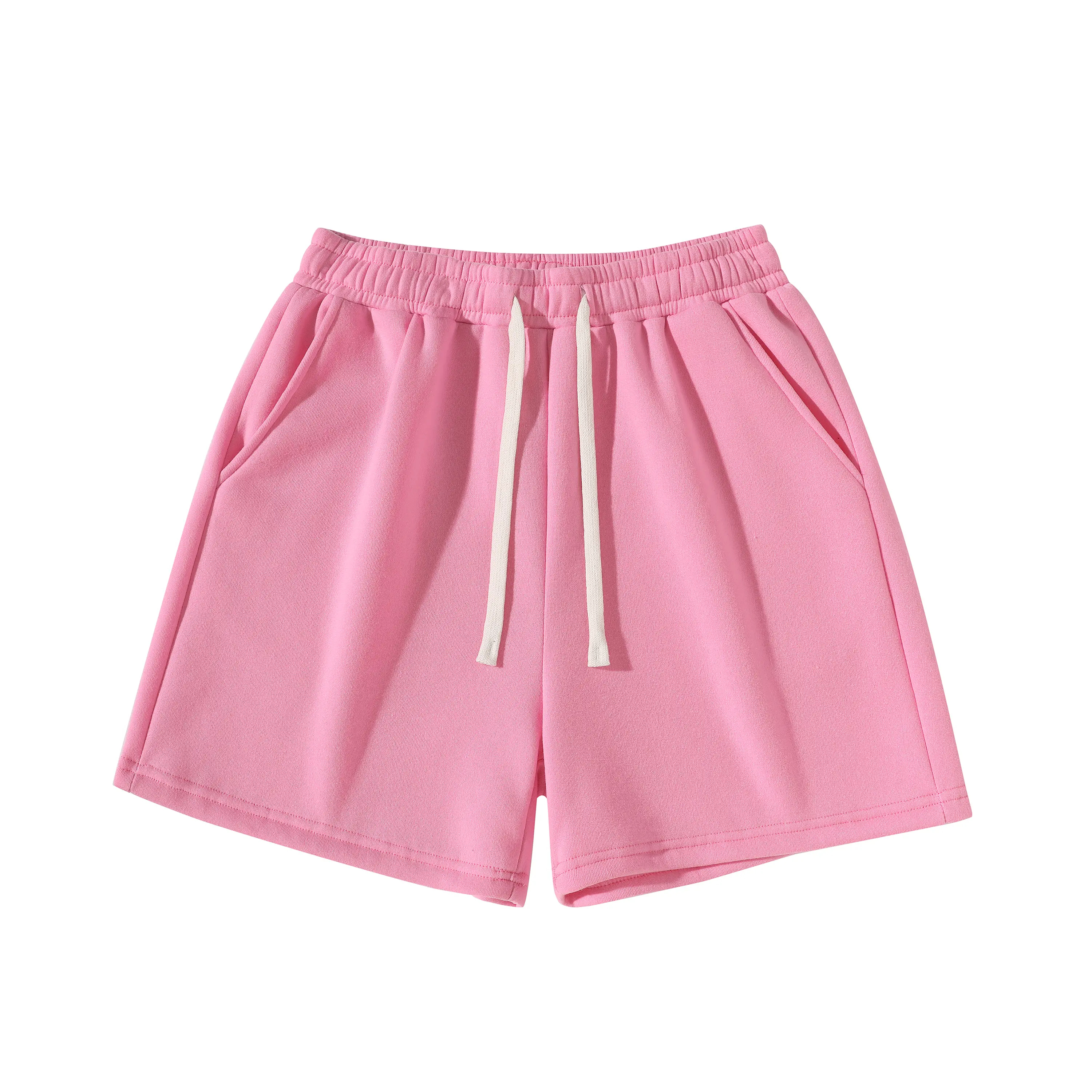 Men's Plain Drawstring Waist Sweat Short Unisex Sport Short