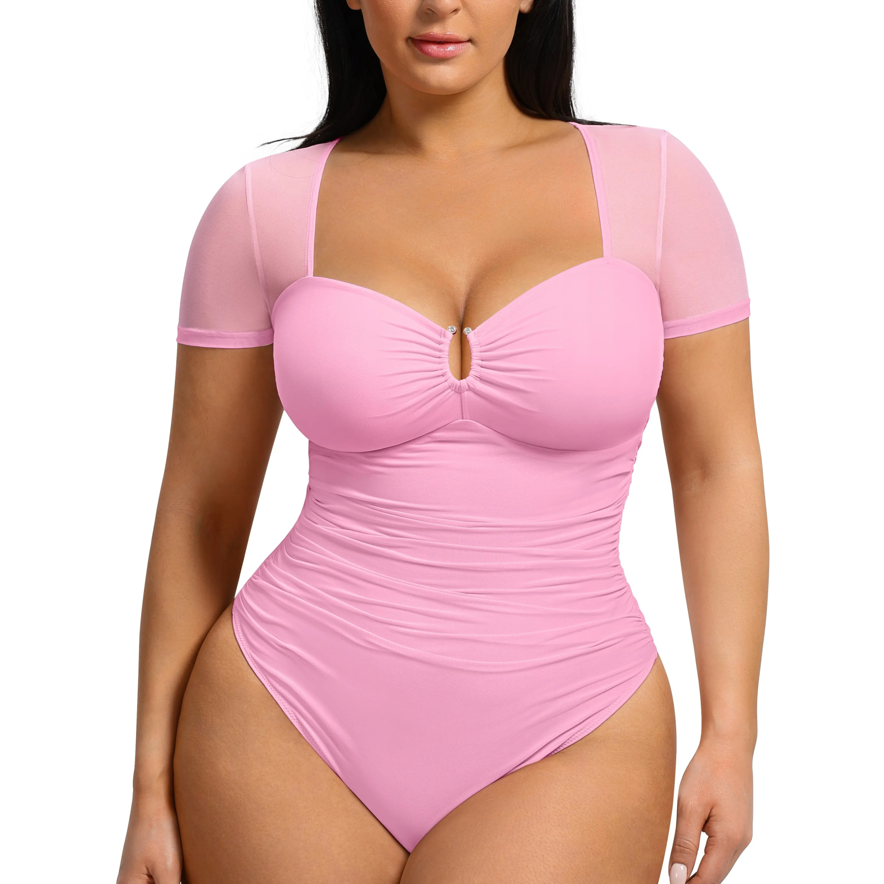 Women's Ultra-Fine Mesh Classic Thong Bodysuit