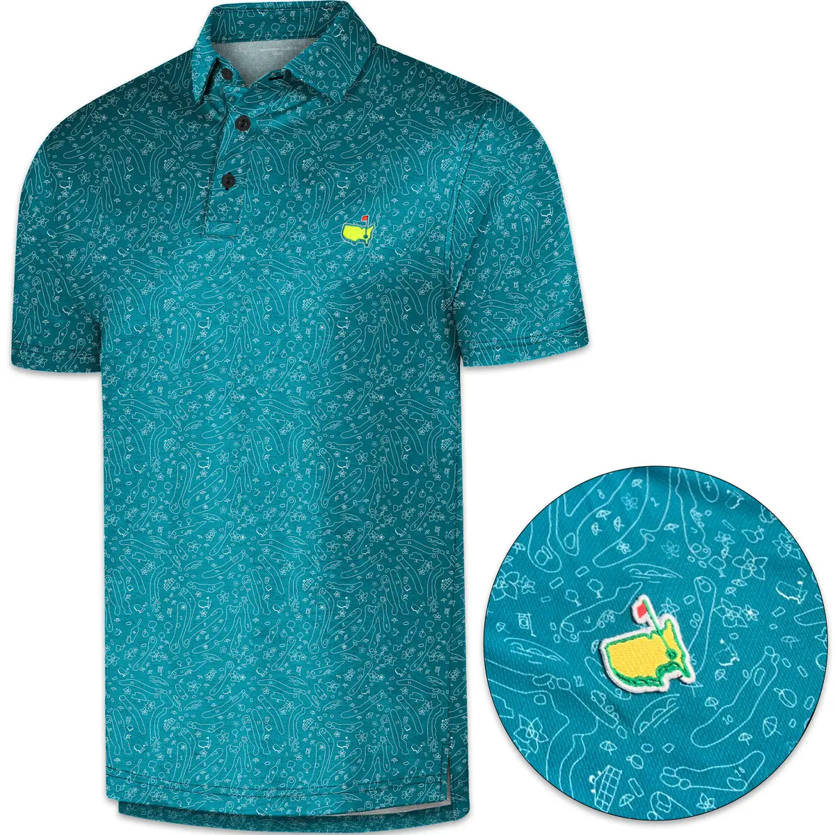 Men's Short Sleeve Moisture Wicking Embroidered Golf Polo Shirt 