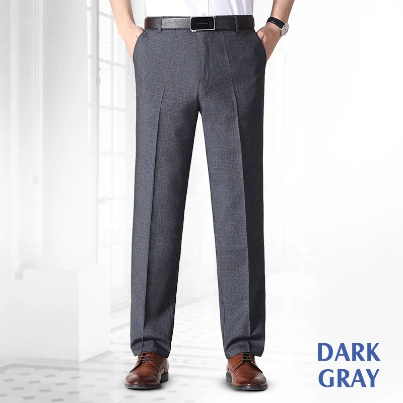 Men’s Pleated Ice Silk High-Waist Comfort Pants