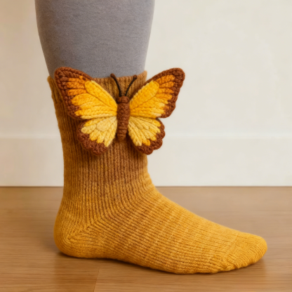 3D Butterfly Socks - Purple
