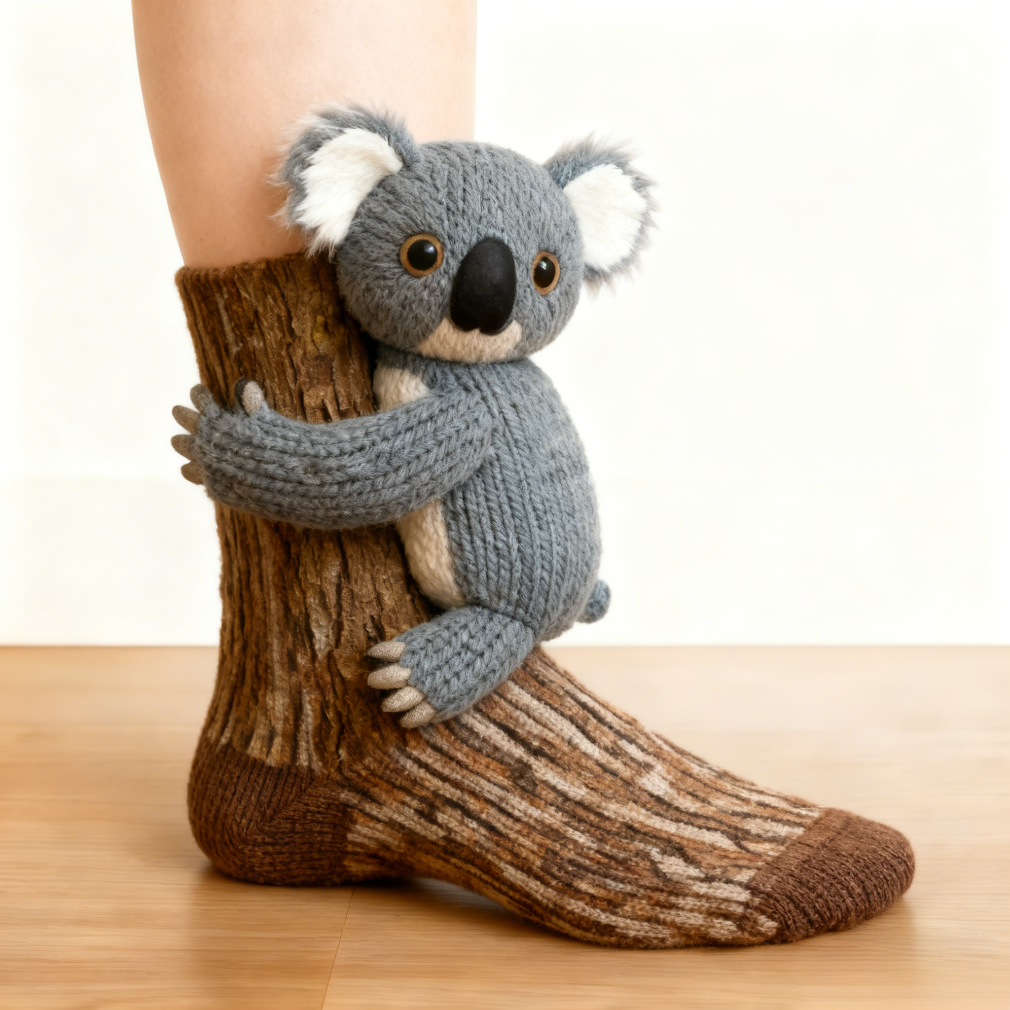 3D Funny Koala Socks - Brown 