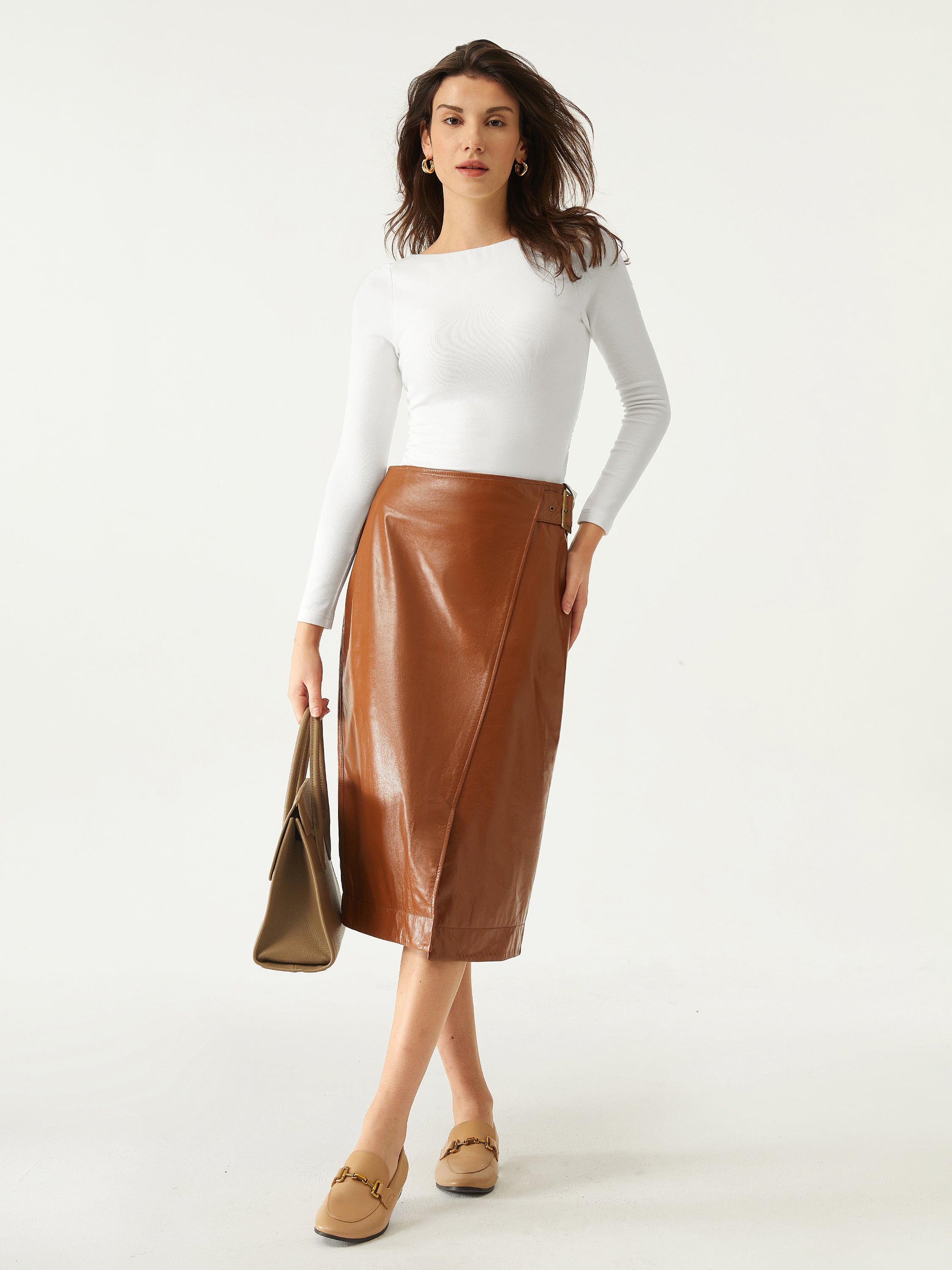 LiteWarm Boatneck Long Sleeve Open-Back Ruched Built-In Bra Top