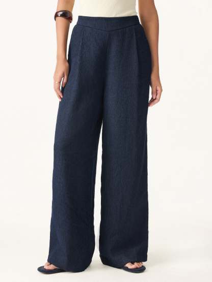 Breezy Linen-Like Mid Rise Wide Leg Pant with Pockets