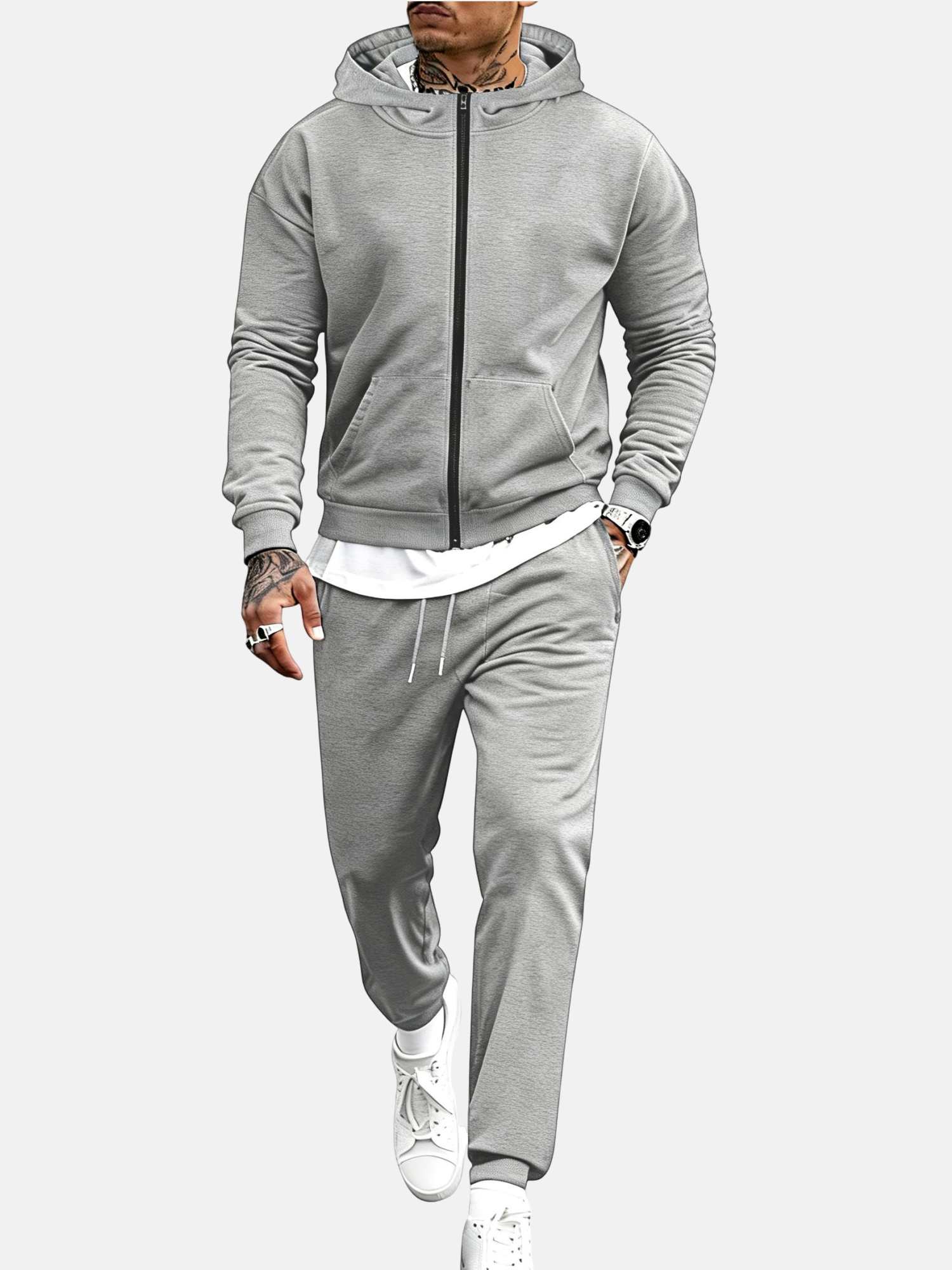 🔥Men's Tracksuits 2 Piece Outfits Long Sleeve Full Zip Hoodie and Sweatpants Jogging