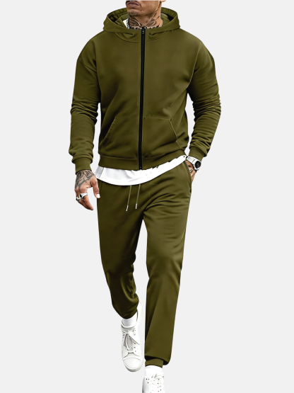 🔥Men's Tracksuits 2 Piece Outfits Long Sleeve Full Zip Hoodie and Sweatpants Jogging