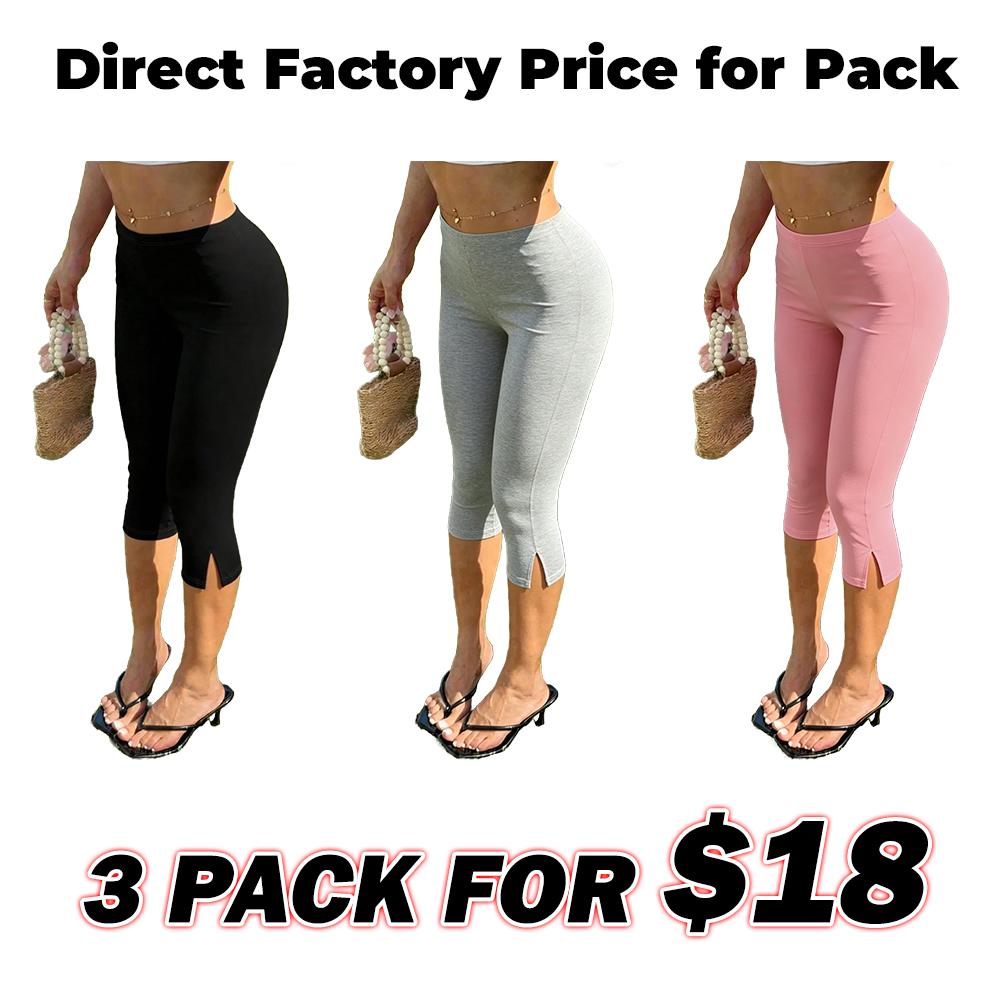 ⏰Last Day Sale🔥Women's High-Waisted Split Cropped Tight Pants