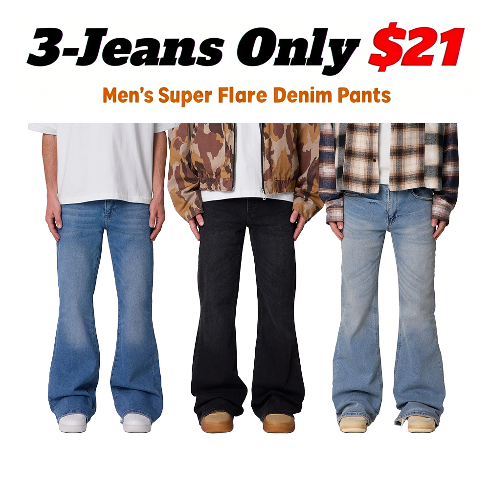 Men's Super Flare Jeans Denim Pant