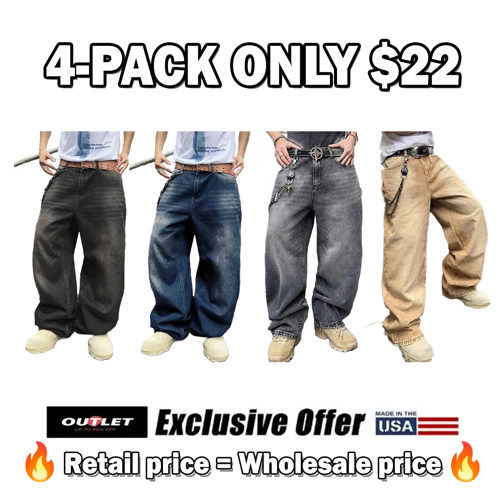 Men's Vintage Baggy Jean Wide Leg Denim Pant