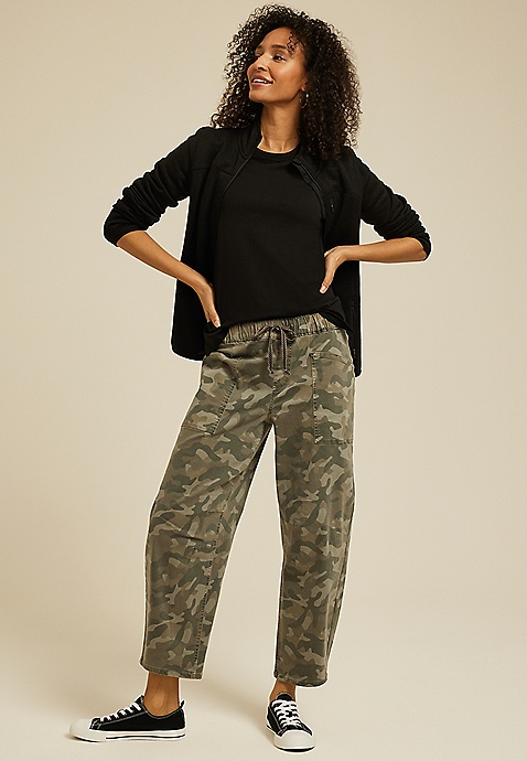 Camo Barrel Leg Weekender Pant