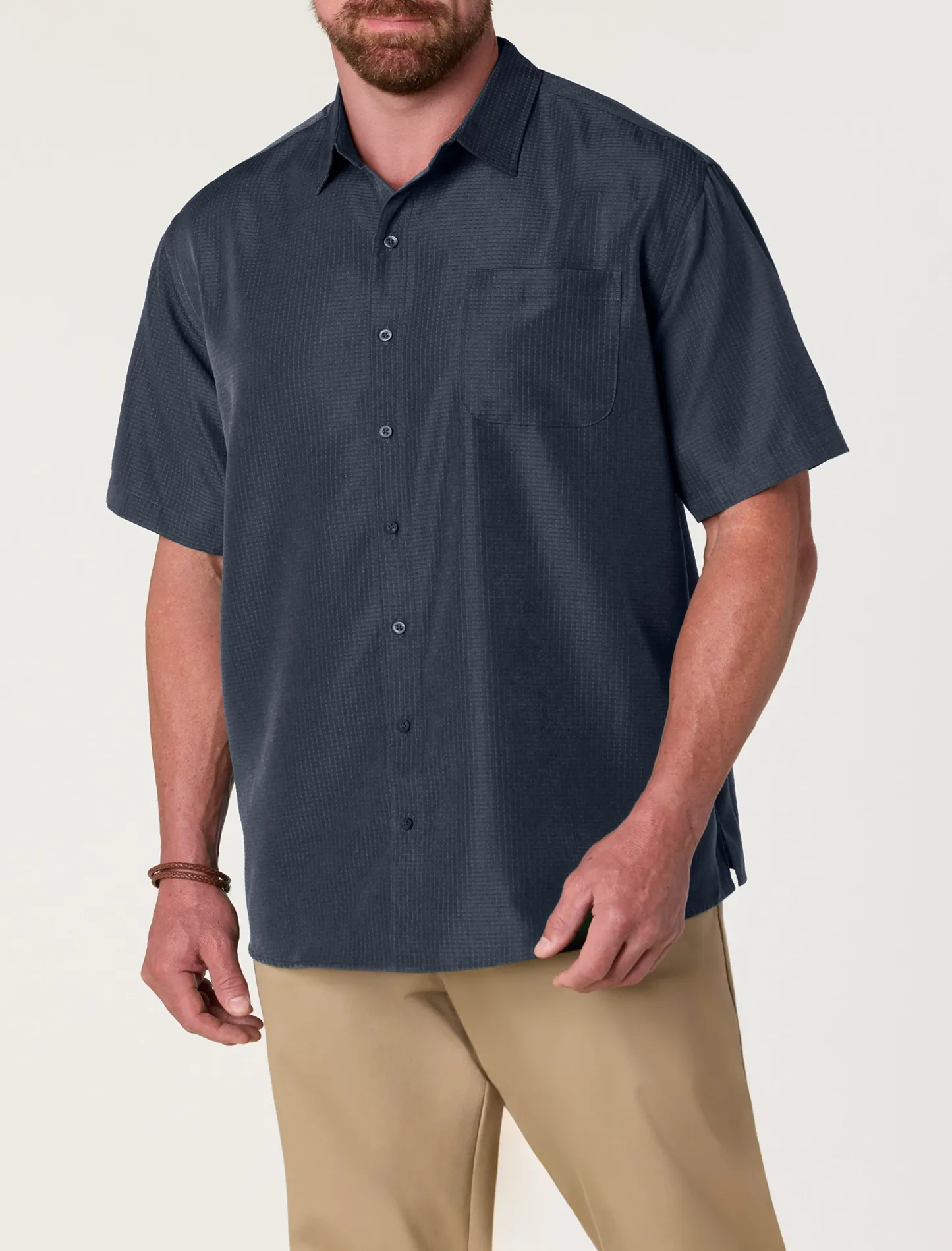 Microfiber Comfort Grid Sport Shirt
