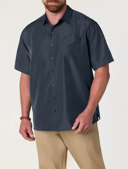 Microfiber Comfort Grid Sport Shirt