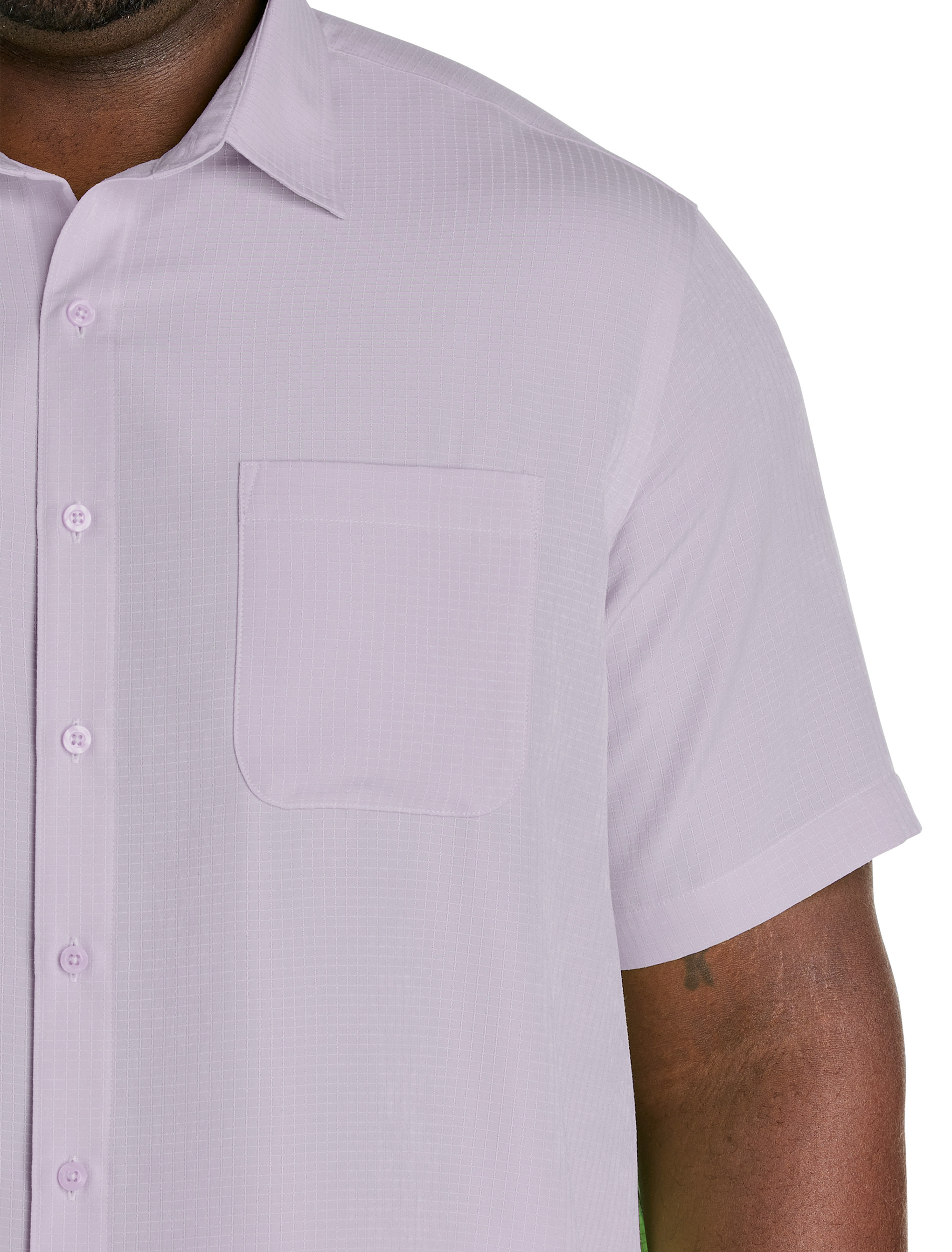 Microfiber Comfort Grid Sport Shirt