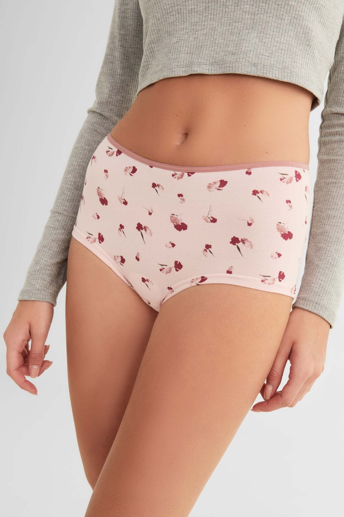Culotte taille haute en coton - Femme