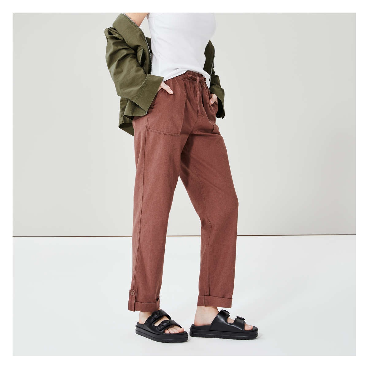 Linen-Blend Pant