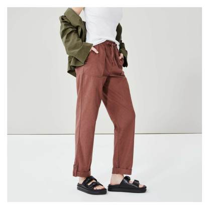 Linen-Blend Pant