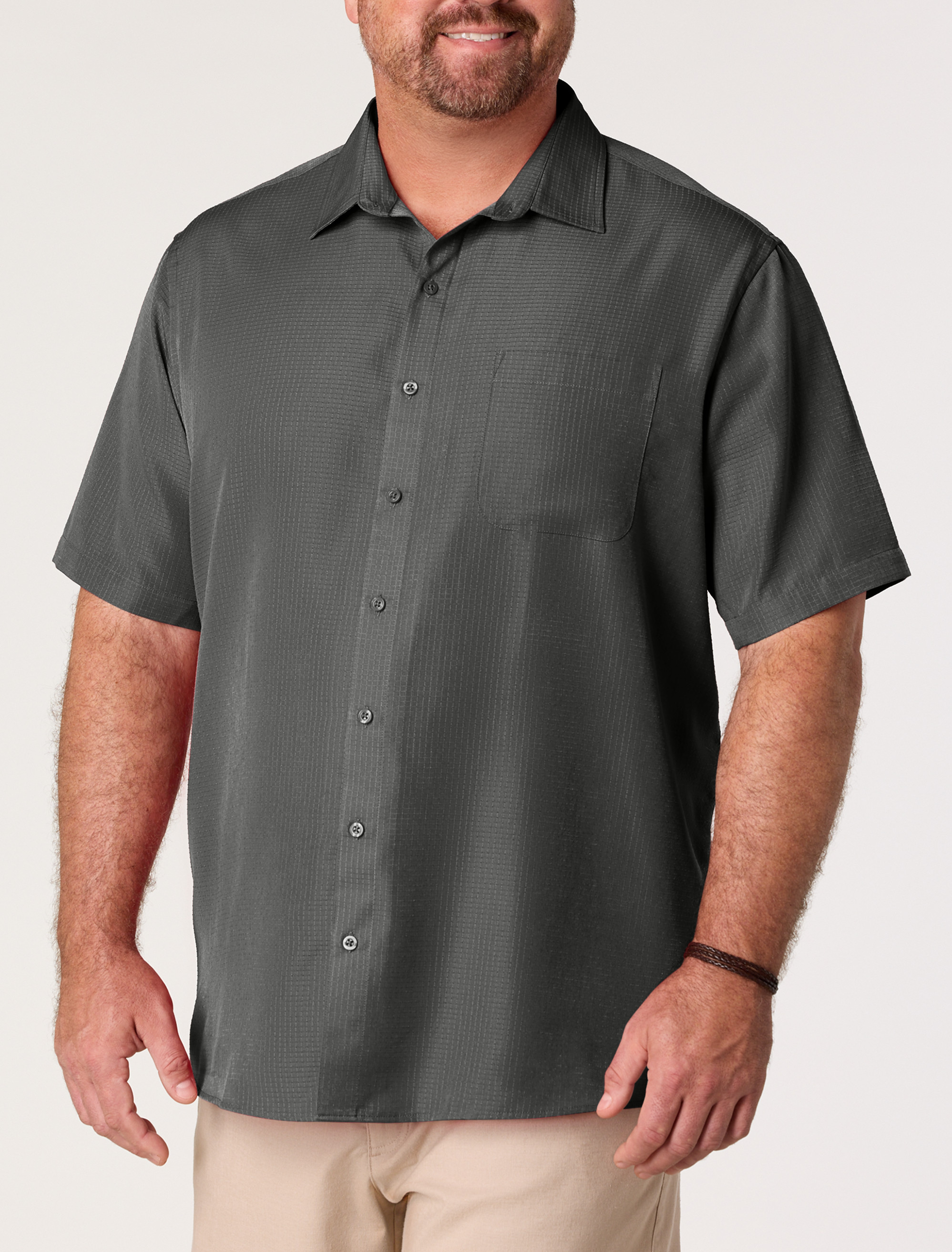 Microfiber Comfort Grid Sport Shirt