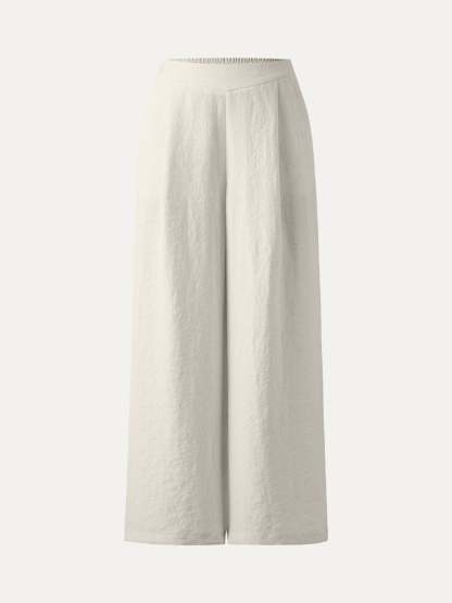Breezy Linen-Like Mid Rise Wide Leg Pant with Pockets