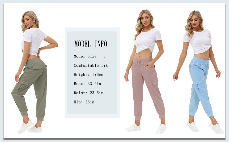 MoFiz PLUS SIZE Lightweight Hiking Cargo Pants Outdoor Quick Dry Casual Travel Sweatpants Joggers Elastic Waist 6 Pockets 4 Button Pockets Comfy Moms over 30 four season Basic XS-4XL