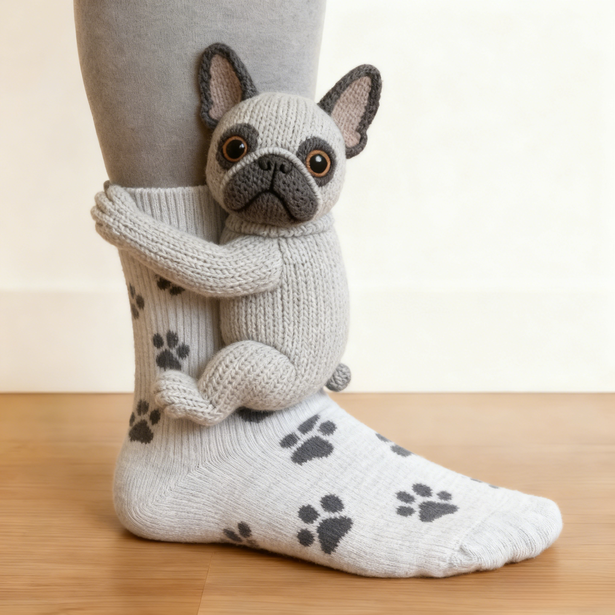 3D Labrador Puppy Socks - Cream