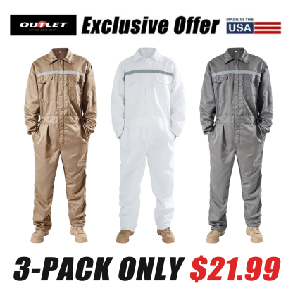 Men's Reflective Stripe Coverall Durable Industrial Mechanic Workwear One Piece Jumpsuit for Safety & Comfort